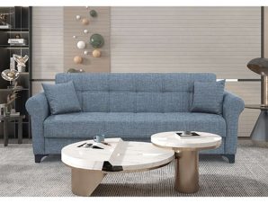 Καναπές-Κρεβάτι Azur 40.0130 3Θέσιος Με Αποθηκευτικό Χώρο 210x80x75cm Silver-Grey Zita Plus