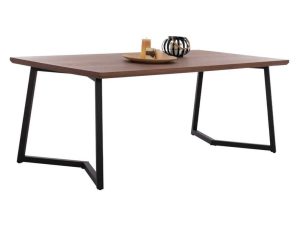 Τραπέζι Στυλ Ρουστίκ HM9304.02 200x100x75cm Με Καπλαμά Walnut